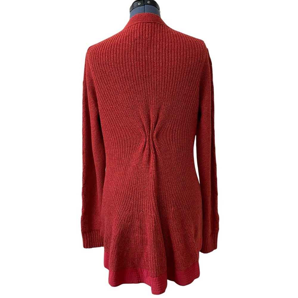 Anthropologie Far Away‎ From Close Pauline Cable Knit Cardigan Hi Lo Granny L - Picture 6 of 16
